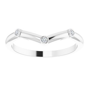 Sterling Silver .03 CTW Natural Diamond Stackable V Ring