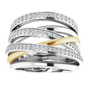 14K White/Yellow Gold 1/2 CTW Natural Diamond Ring