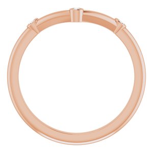 14K Rose Gold .03 CTW Natural Diamond Stackable V Ring