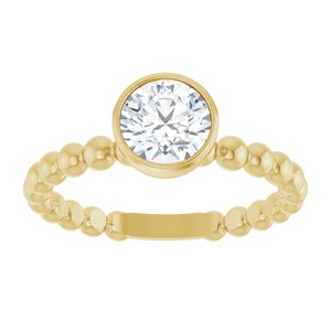 14K Yellow Gold 9/10 CTW Natural Diamond Family Beaded Stackable Ring