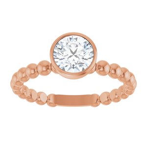 14K Rose Gold 9/10 CTW Natural Diamond Family Beaded Stackable Ring