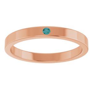14K Rose Gold Natural Alexandrite Family Stackable Ring
