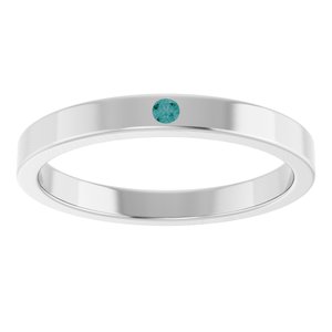 14K White Gold Natural Alexandrite Family Stackable Ring