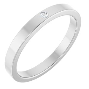 14K White Gold .02 CTW Natural Diamond Family Stackable Ring