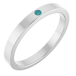 14K White Gold Natural Alexandrite Family Stackable Ring