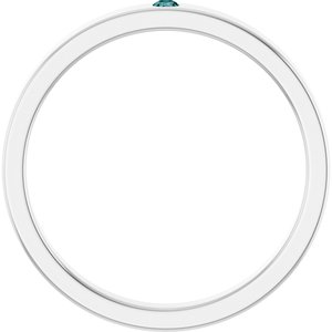 14K White Gold Natural Alexandrite Family Stackable Ring