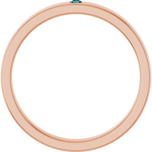 14K Rose Gold Natural Alexandrite Family Stackable Ring