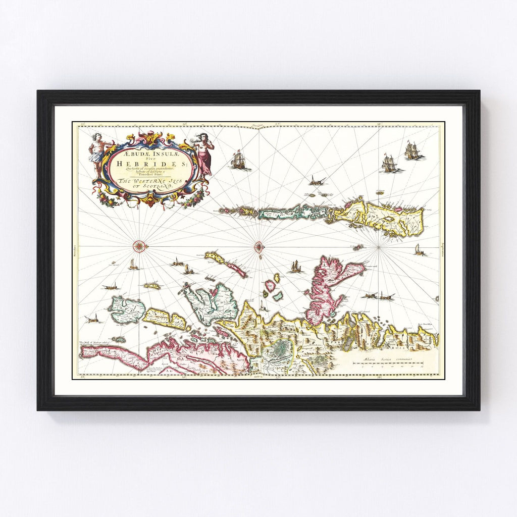 Vintage Map of Hebrides Islands 1665