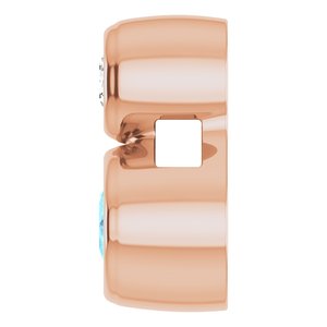 14K Rose Gold 5x3 mm Oval Natural Aquamarine & .03 CT Natural Diamond Pendant