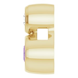 14K Yellow Gold 5x3 mm Oval Natural Amethyst & .03 CT Natural Diamond Pendant