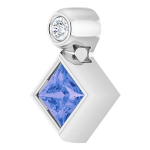 Bezel-Set Necklace or Slide Pendant