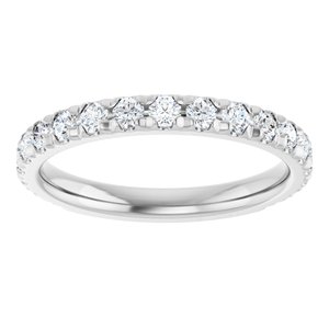14K White Gold 3/4 CTW Natural Diamond French-Set Anniversary Band