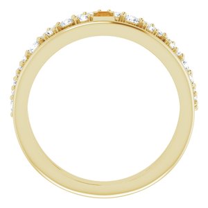 14K Yellow Gold Natural Citrine & 3/8 CTW Natural Diamond Negative Space Ring