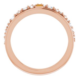 14K Rose Gold Natural Citrine & 3/8 CTW Natural Diamond Negative Space Ring