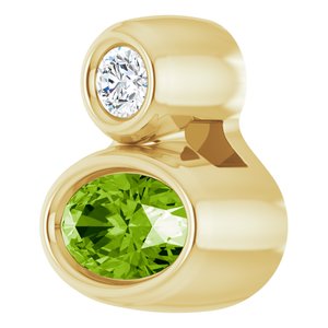 14K Yellow Gold 5x3 mm Oval Natural Peridot & .03 CT Natural Diamond Pendant