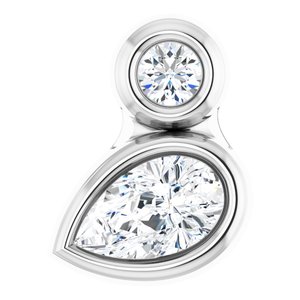 Platinum 5x3 mm Pear Natural White Sapphire & .03 CT Natural Diamond Pendant