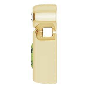14K Yellow Gold 4x4 mm Square Natural Peridot & .03 CT Natural Diamond Pendant