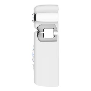14K White Gold 4x4 mm Square Natural White Sapphire & .03 CT Natural Diamond Pendant