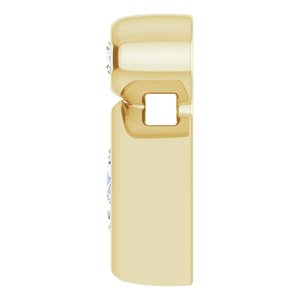 14K Yellow Gold 4x4 mm Square Natural White Sapphire & .03 CT Natural Diamond Pendant