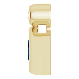 14K Yellow Gold 4x4 mm Square Natural Blue Sapphire & .03 CT Natural Diamond Pendant