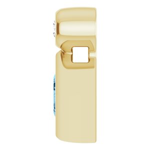14K Yellow Gold 4x4 mm Square Natural Aquamarine & .03 CT Natural Diamond Pendant