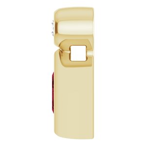14K Yellow Gold 4x4 mm Square Natural Ruby & .03 CT Natural Diamond Pendant