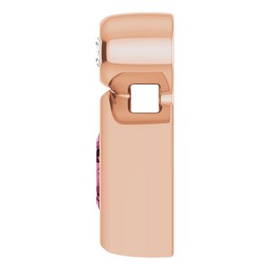 14K Rose Gold 4x4 mm Square Natural Pink Tourmaline & .03 CT Natural Diamond Pendant