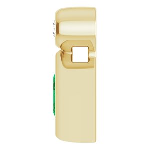 14K Yellow Gold 4x4 mm Square Natural Emerald & .03 CT Natural Diamond Pendant