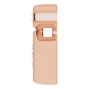 14K Rose Gold 4x4 mm Square Natural White Sapphire & .03 CT Natural Diamond Pendant