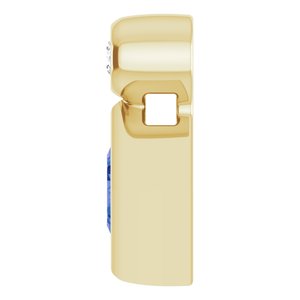14K Yellow Gold 4x4 mm Square Natural Tanzanite & .03 CT Natural Diamond Pendant