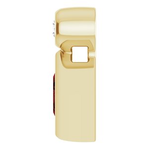 14K Yellow Gold 4x4 mm Square Natural Mozambique Garnet & .03 CT Natural Diamond Pendant