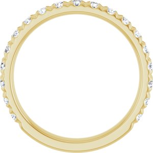 14K Yellow Gold 3/4 CTW Natural Diamond French-Set Anniversary Band