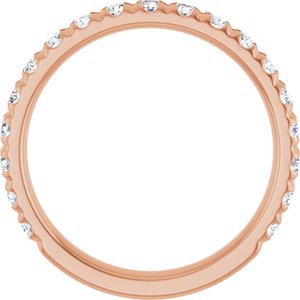 14K Rose Gold 3/4 CTW Natural Diamond French-Set Anniversary Band