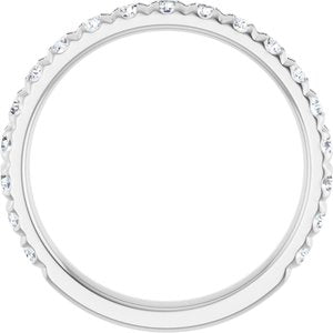 14K White Gold 3/4 CTW Natural Diamond French-Set Anniversary Band