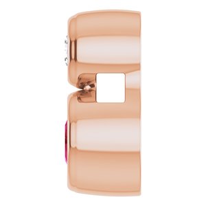 14K Rose Gold 5x3 mm Pear Lab-Grown Ruby & .03 CT Natural Diamond Pendant