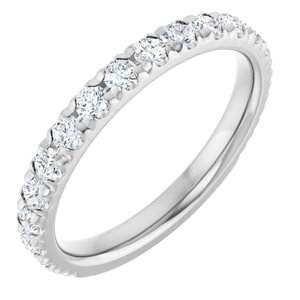 14K White Gold 3/4 CTW Natural Diamond French-Set Anniversary Band