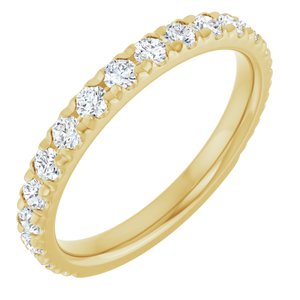 14K Yellow Gold 3/4 CTW Natural Diamond French-Set Anniversary Band