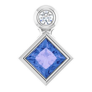 Bezel-Set Necklace or Slide Pendant
