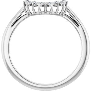 Platinum 1/10 CTW Natural Diamond Natural Matching Band