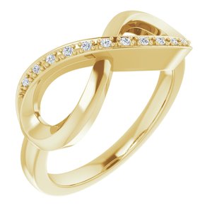 14K Yellow Gold .05 CTW Natural Diamond Infinity-Inspired Ring