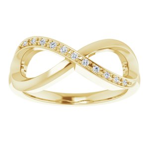 14K Yellow Gold .05 CTW Natural Diamond Infinity-Inspired Ring