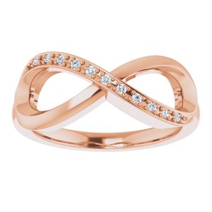14K Rose Gold .05 CTW Natural Diamond Infinity-Inspired Ring