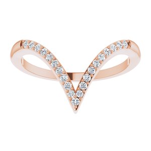 14K Rose Gold 1/6 CTW Natural Diamond V Ring