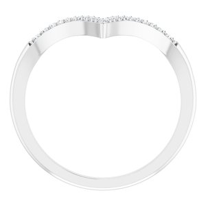 14K White Gold 1/6 CTW Natural Diamond V Ring