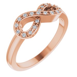 14K Rose Gold 1/10 CTW Natural Diamond Infinity-Inspired Ring
