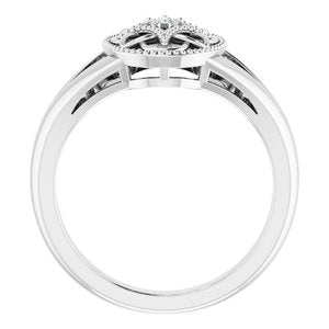 Sterling Silver .025 CT Natural Diamond Ring Size 12