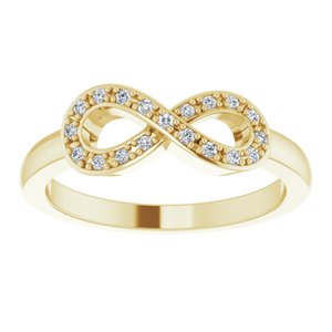 14K Yellow Gold 1/10 CTW Natural Diamond Infinity-Inspired Ring