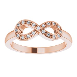14K Rose Gold 1/10 CTW Natural Diamond Infinity-Inspired Ring