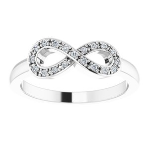 14K White Gold 1/10 CTW Natural Diamond Infinity-Inspired Ring