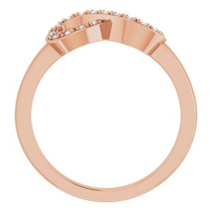 14K Rose Gold 1/10 CTW Natural Diamond Infinity-Inspired Ring
